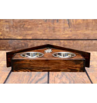 Tosa Inu - support en bois avec des bols pour chien, bols pour chien décoratifs, cadeau pour l'adoption d'un chien de la marque Art-Dog