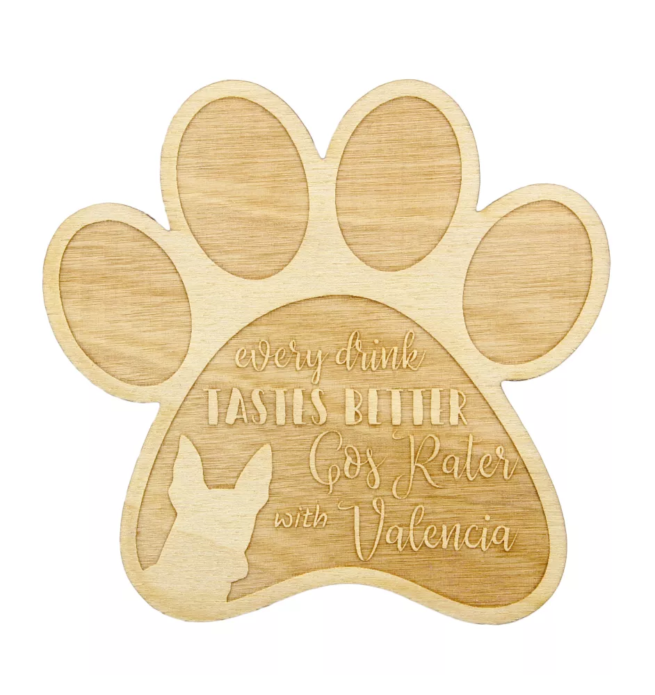 Ratonero Valenciano, Gos Rater Valencià - Tasse Untersetzer, graviert Untersetzer mit Hund, Geschenk für Hundeliebhaber von Art-Dog Marke