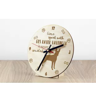 Ratonero Valenciano, Gos Rater Valencià - Hundeuhr, Holzuhr, Wanduhr für Hundefreunde, Tisch- und Regaluhr, Art-Dog