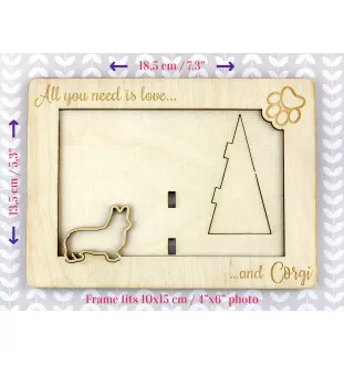 Welsh Corgi - Photo frame, engraved wooden frame, a lovely gadget for the dog lover by Art-Dog