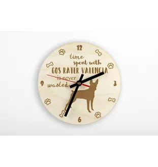 Ratonero Valenciano, Gos Rater Valencià - Uhr mit Hund, Holzuhr mit Gravur, personalisierte Uhr von Art-Dog
