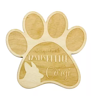 Welsh Corgi - Sous-verre mug, sous-verre gravé avec chien, cadeau pour amoureux des chiens par la marque Art-Dog