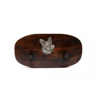 Welsh Corgi wieszak drewniany podwójny Art-Dog
