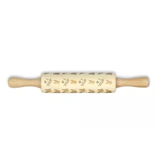 Valencian Terrier, Gos Rater Valencià, Ratonero Valenciano - small rolling pin with a dog pattern, a rolling pin for children's dough, decorating ceramic clay by Art-Dog brand