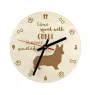 Welsh Corgi - clock with a dog, wooden clock, wall clock for dog lovers, clock for desk and shelf, Art-Dog