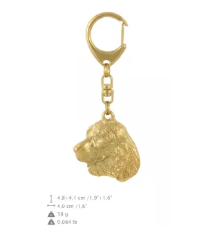 Welsh Springer Spaniel, Welsh Springer, Welsh Starter - Gilded key ring with dog, handbag decoration, luxury accessory by Art-Dog brand