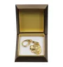Welsh Springer Spaniel, Welsh Springer, Welsh Starter - Gilded key ring with dog in gift box, handbag decoration, luxury accessory by Art-Dog brand