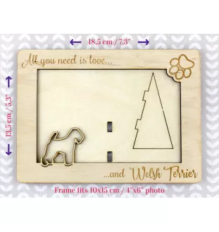 Welsh Terrier, Welshie, Daeargi Cymreig - Photo frame, engraved wooden frame, a lovely gadget for the dog lover by Art-Dog