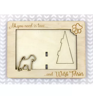 Welsh Terrier, Welshie, Daeargi Cymreig - Photo frame, engraved wooden frame, a lovely gadget for the dog lover by Art-Dog
