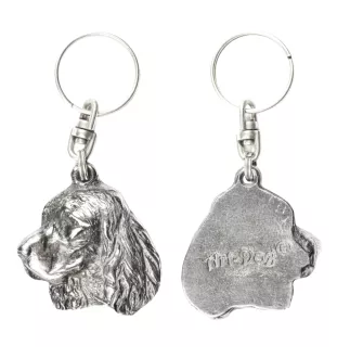 Welsh Springer Spaniel - Versilberter Anhänger mit einem Hund in einer dekorativen Box, Handtaschenschmuck, Rucksackanhänger der Marke Art-Dog
