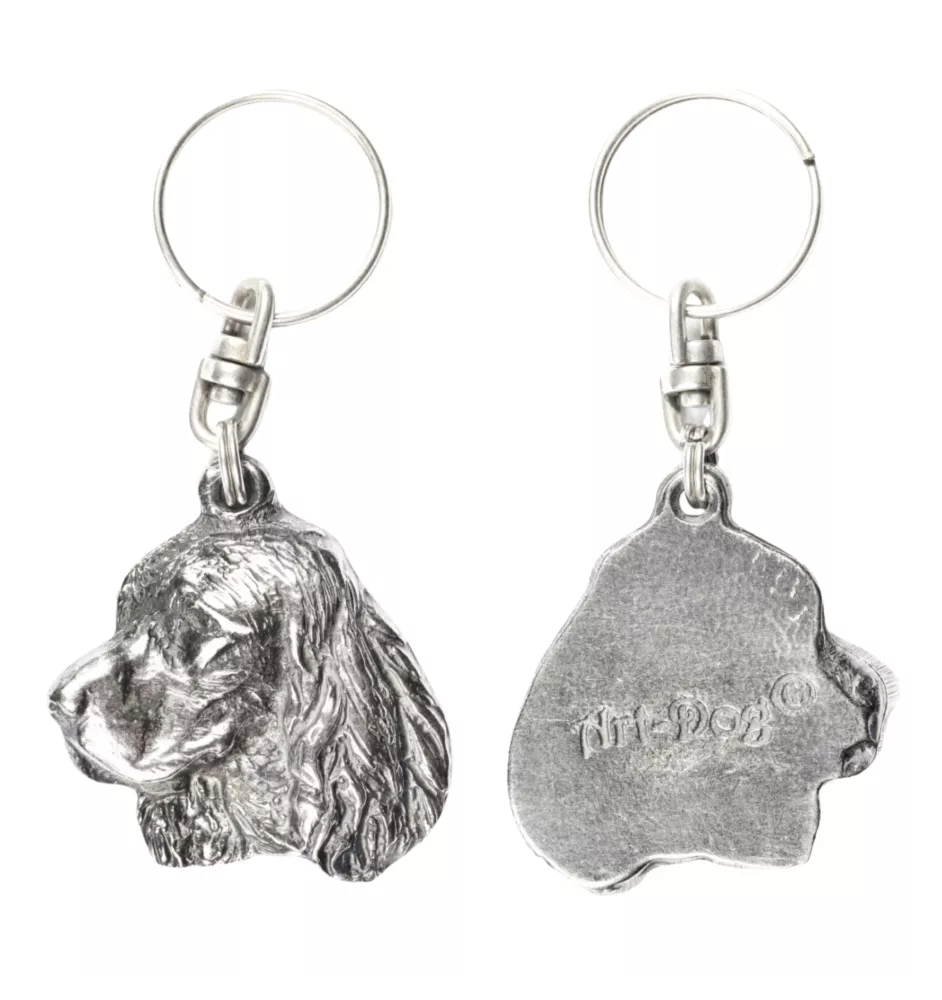 Welsh Springer Spaniel, Welsh Springer, Welsh Starter - Silver-plated pendant with a dog in a decorative box, handbag decoration, backpack pendant by Art-Dog brand