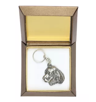 Welsh Springer Spaniel, Welsh Springer, Welsh Starter - Silver-plated pendant with a dog in a decorative box, handbag decoration, backpack pendant by Art-Dog brand