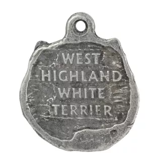 West Highland White Terrier, Westie, Westy - Silver-plated dog pendant, handbag decoration, backpack pendant by Art-Dog brand