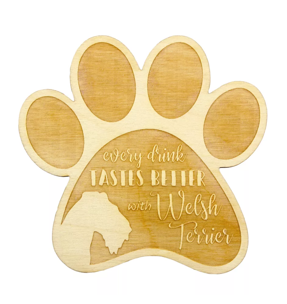 Welsh Terrier, Terrier gallois - Sous-verre mug, sous-verre gravé avec chien, cadeau pour amoureux des chiens par la marque Art-Dog