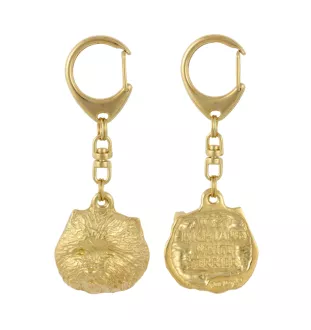 West Highland White Terrier, Westie, Westy - Gilded key ring with dog, handbag decoration, luxury accessory by Art-Dog brand