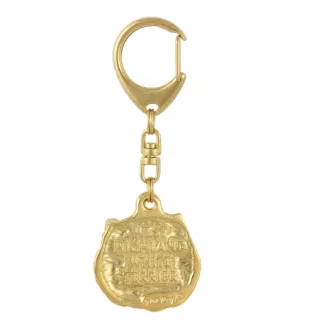 West Highland White Terrier, Weißer Hochlandterrier, Westie - Vergoldeter Schlüsselanhänger mit Hund, Handtaschenschmuck, Luxus-Accessoire der Marke Art-Dog