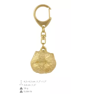 West Highland White Terrier, Westie, Westy - Gilded key ring with dog, handbag decoration, luxury accessory by Art-Dog brand