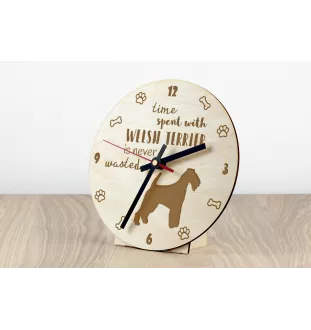 Welsh Terrier, Welshie, Daeargi Cymreig - clock with dog, wooden clock with engraving, personalised clock by Art-Dog