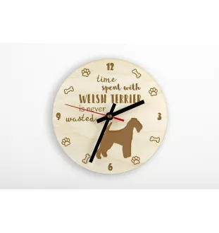 Welsh Terrier, Welshie, Daeargi Cymreig - clock with dog, wooden clock with engraving, personalised clock by Art-Dog