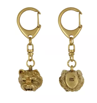 West Highland White Terrier, Weißer Hochlandterrier, Westie I - Vergoldeter Schlüsselanhänger mit Hund, Handtaschenschmuck, Luxus-Accessoire der Marke Art-Dog