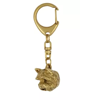 West Highland White Terrier, Weißer Hochlandterrier, Westie I - Vergoldeter Schlüsselanhänger mit Hund, Handtaschenschmuck, Luxus-Accessoire der Marke Art-Dog