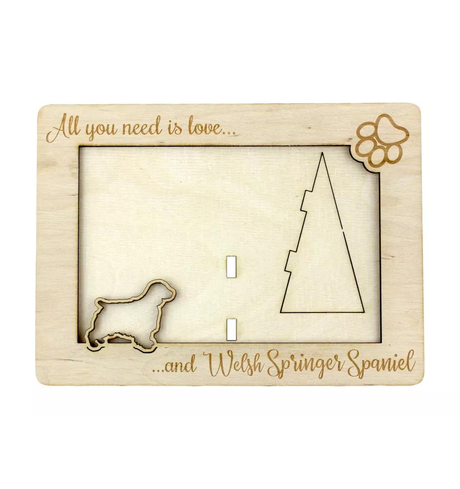 Welsh Springer Spaniel - Cadre photo, cadre en bois gravé, un joli gadget pour l'amoureux des chiens par Art-Dog