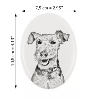 Welsh Terrier, Welshie, Daeargi Cymreig - commemorative plaque with a photo of a dog, tombstone with a print, personalized oval plaque from the Art-Dog brand