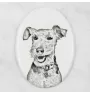 Welsh Terrier - Gedenktafel mit einem Foto eines Hundes, Grabplatte mit Druck, personalisierte ovale Platte der Marke Art-Dog