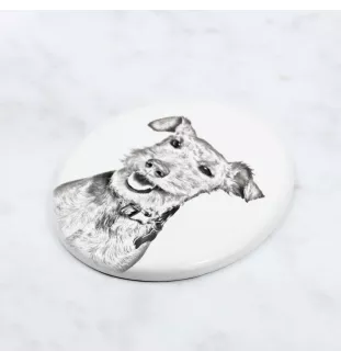 Welsh Terrier - Gedenktafel mit einem Foto eines Hundes, Grabplatte mit Druck, personalisierte ovale Platte der Marke Art-Dog