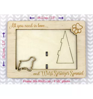 Welsh Springer Spaniel - Cadre photo, cadre en bois gravé, un joli gadget pour l'amoureux des chiens par Art-Dog