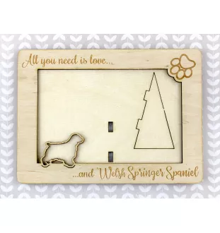 Welsh Springer Spaniel - Cadre photo, cadre en bois gravé, un joli gadget pour l'amoureux des chiens par Art-Dog