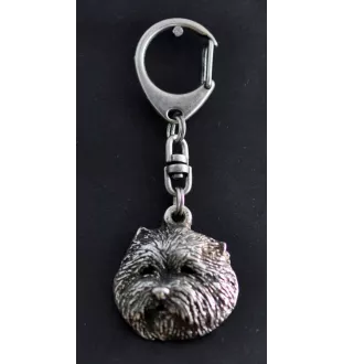 West Highland White Terrier, Westie, Westy - Silver-plated key ring with a dog in a gift box, handbag decoration, backpack pendant by Art-Dog brand