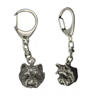 West Highland White Terrier, Westie, Westy I - Silver-plated key ring with a dog in a gift box, handbag decoration, backpack pendant by Art-Dog brand