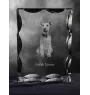 Welsh Terrier - Kristall mit einem Hundebild, Glasstatuette mit einem Bild, einzigartiger Bilderrahmen der Marke Art-Dog