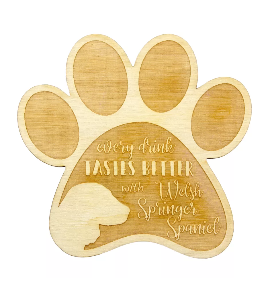 Welsh Springer Spaniel - Tasse Untersetzer, graviert Untersetzer mit Hund, Geschenk für Hundeliebhaber von Art-Dog Marke