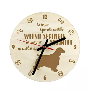 Welsh Springer Spaniel, Welsh Springer, Welsh Starter - clock with dog, wooden clock with engraving, personalised clock by Art-Dog