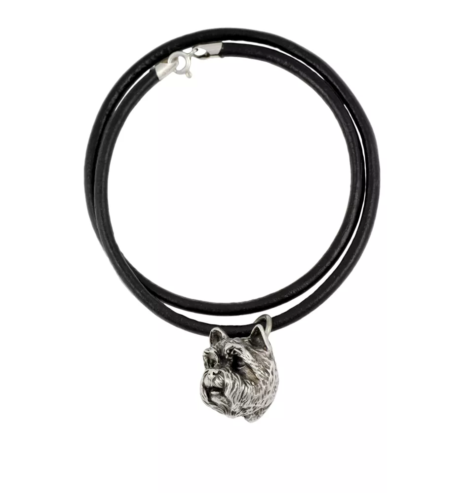 West Highland White Terrier, Weißer Hochlandterrier, Westie I - Halskette mit Hund, versilberter Anhänger für Hundefans, einzigartiger Schmuck der Marke Art-Dog