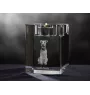 Welsh Terrier, Terrier gallois - Bougeoir avec photo de chien, porte bougie en cristal, cadeau personnalisé par la marque Art-Dog