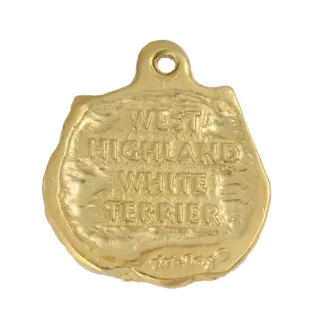 West Highland White Terrier, Westie, Westy - Dog necklace in gift box, gold-plated pendant for dog fan, striking jewellery by Art-Dog