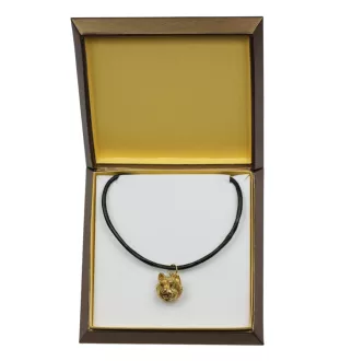 West Highland White Terrier, Weißer Hochlandterrier, Westie I - Hundehalsband in Geschenkbox, vergoldeter Anhänger für Hundefans, auffälliger Schmuck von Art-Dog