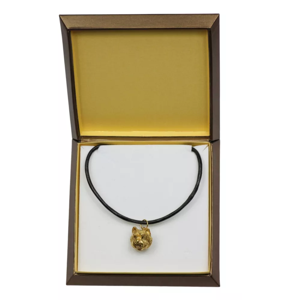 West Highland White Terrier, Westie I - Collier de chien dans une boîte cadeau, pendentif plaqué or pour les fans de chiens, bijoux remarquables par Art-Dog
