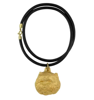 West Highland White Terrier, Weißer Hochlandterrier, Westie - Hundehalsband, vergoldeter Anhänger für Hundefans, einzigartiger Schmuck der Marke Art-Dog