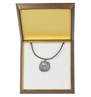 West Highland White Terrier, Westie - Collier de chien dans une boîte cadeau, médaillon argenté pour fan de chien, pendentif remarquable de la marque Art-Dog