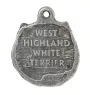 West Highland White Terrier, Westie - Collier de chien dans une boîte cadeau, médaillon argenté pour fan de chien, pendentif remarquable de la marque Art-Dog