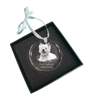 West Highland White Terrier medal kryształowy z psem Art-Dog
