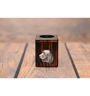 Welsh Springer Spaniel, Welsh Springer, Welsh Starter - wooden candle holder with a dog, a unique souvenir after losing a dog, a handicraft from the Art-Dog brand