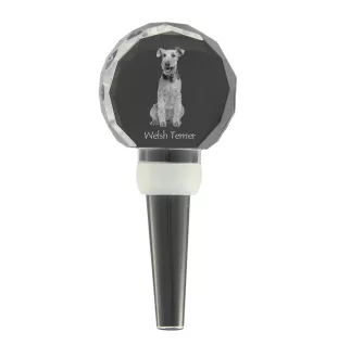 Welsh Terrier, Terrier gallois - Bouchon de bouteille en cristal, bouchon de vin unique avec photo, cadeau personnalisé pour sommelier par la marque Art-Dog