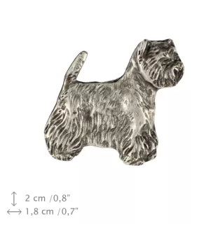 West Highland White Terrier, Weißer Hochlandterrier, Westie - Hundebrosche in Geschenkbox, elegante Anstecknadel, Reversnadel für Art-Dog Markenjacke