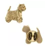 West Highland White Terrier, Weißer Hochlandterrier, Westie - Hundebrosche in dekorativer Box, elegante vergoldete Anstecknadel, Jackenbrosche der Marke Art-Dog