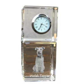 Terier walijski zegar kryształowy z psem Art-Dog